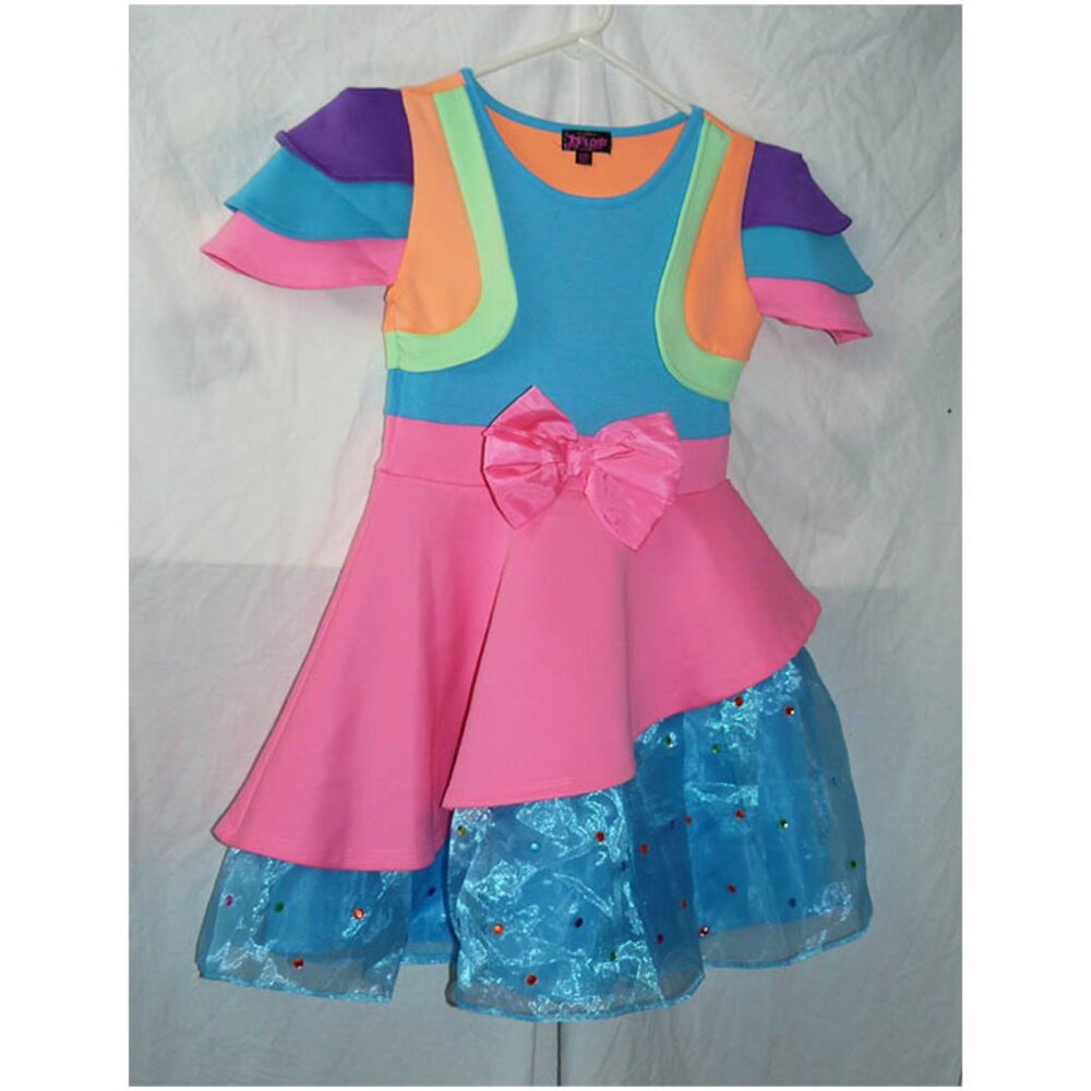 JOJO SIWA Hot Pink  & Blue Tutu Dress w/ attached Faux Vest, Med 7/8